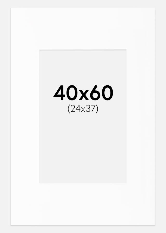 Passepartout Weiß Standard (weißer Kern) 40x60 cm (24x37)