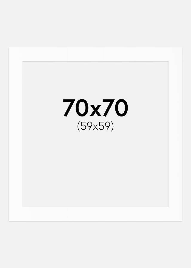 Passepartout Weiß Standard (weißer Kern) 70x70 cm (59x59)