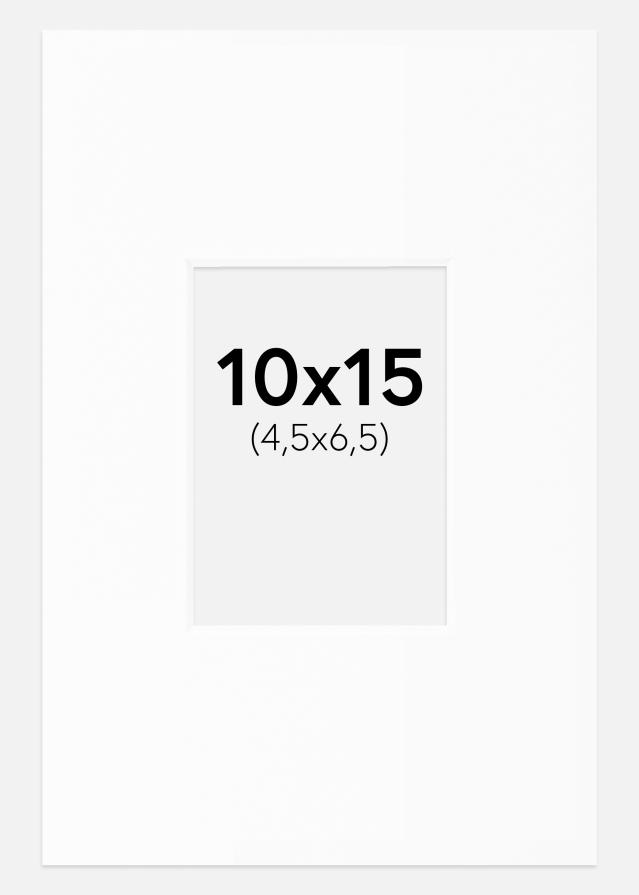 Passepartout Weiß Standard (weißer Kern) 10x15 cm (4,5x6,5)
