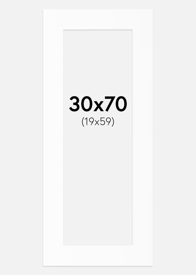Passepartout Weiß Standard (weißer Kern) 30x70 cm (19x59)