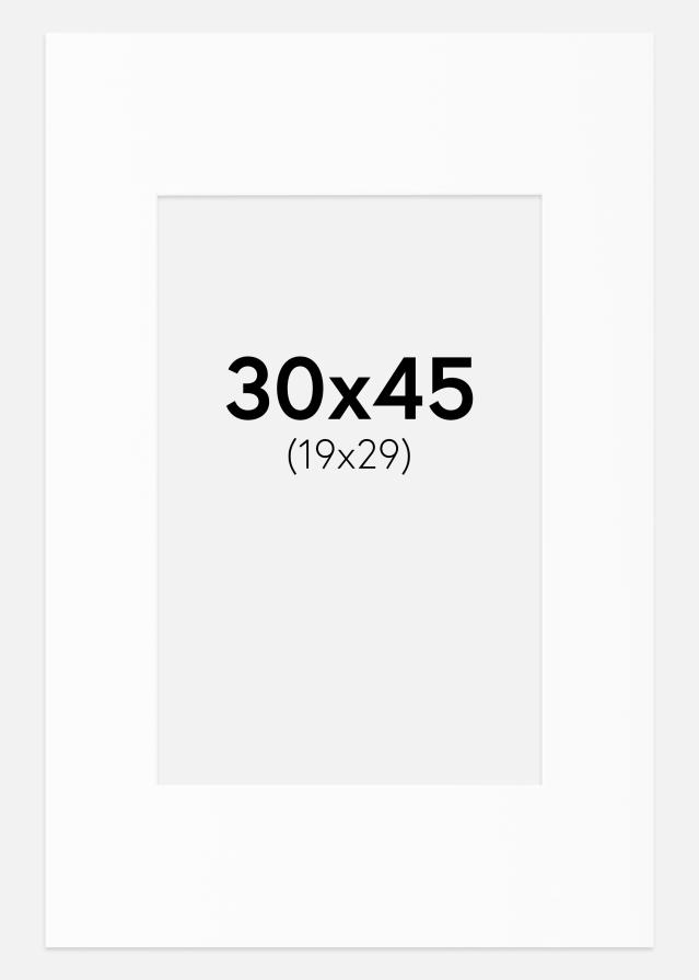 Passepartout Weiß Standard (weißer Kern) 30x45 cm (19x29)