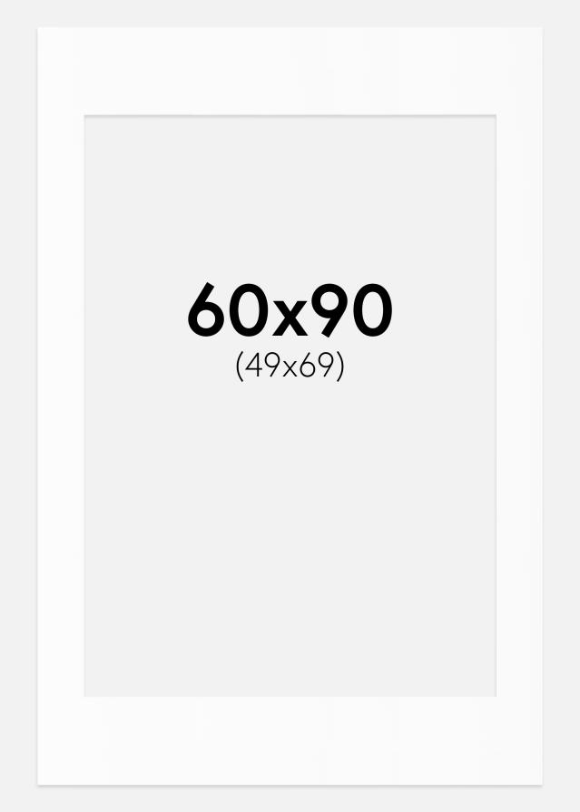 Passepartout Weiß Standard (weißer Kern) 60x90 cm (49x69)