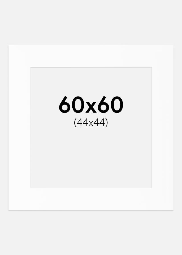 Passepartout Weiß Standard (weißer Kern) 60x60 cm (44x44)