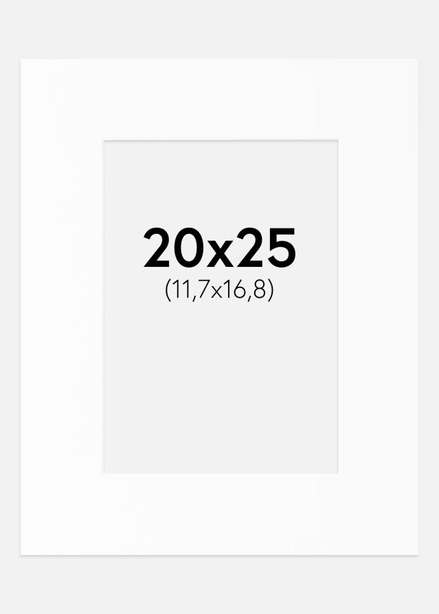 Passepartout Weiß Standard (weißer Kern) 20x25 cm (11,7x16,8)
