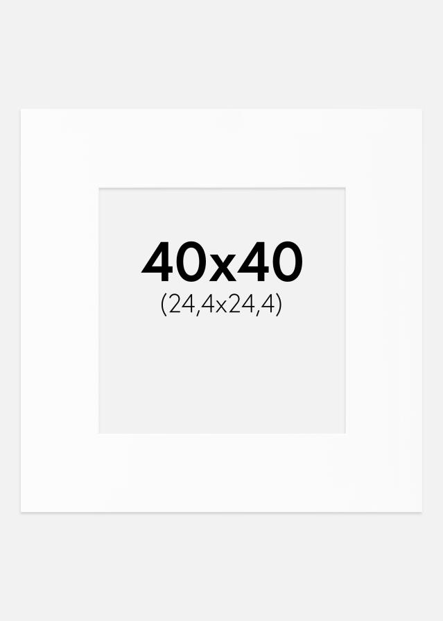 Passepartout Weiß Standard (weißer Kern) 40x40 cm (24,4x24,4)