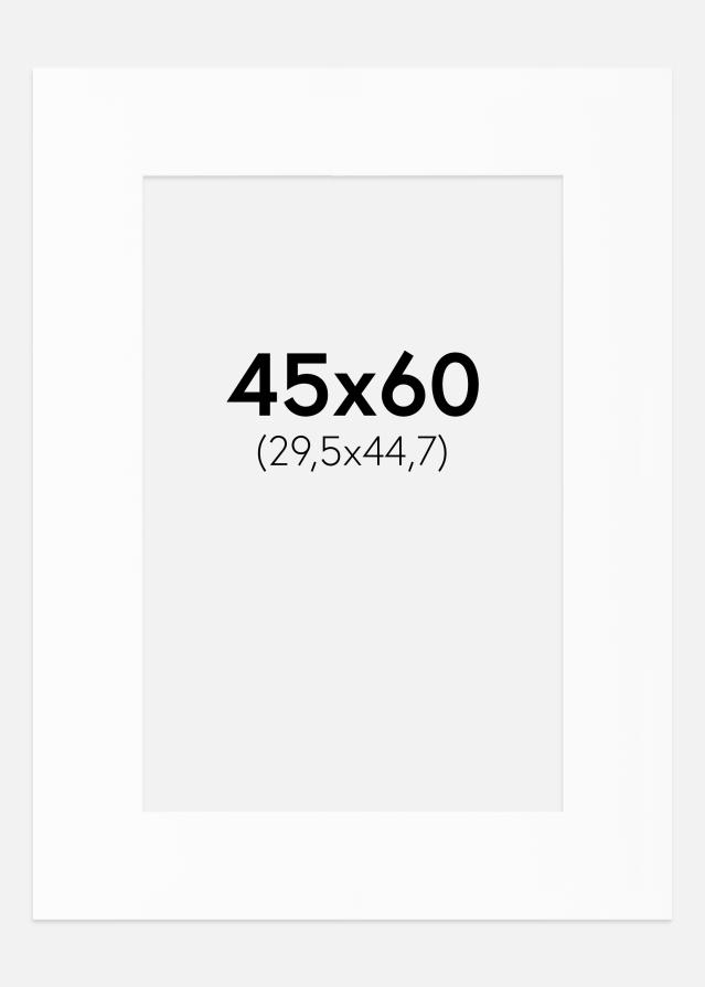 Passepartout Weiß Standard (weißer Kern) 45x60 cm (29,48x44,72)