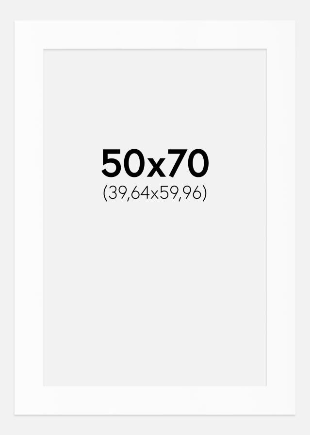 Passepartout Weiß Standard (weißer Kern) 50x70 cm (39,64x59,96)