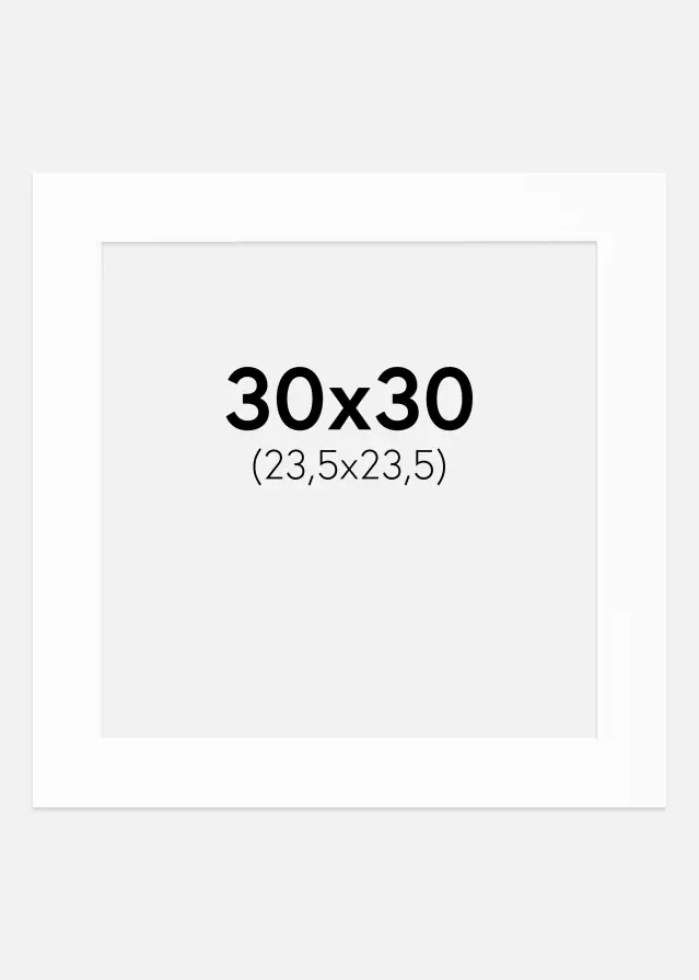 Passepartout Canson Weiß (weißer Kern) 30x30 cm (23,5x23,5)