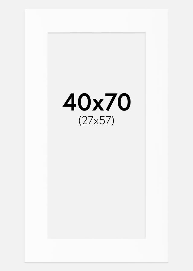 Passepartout Weiß Standard (weißer Kern) 40x70 cm (27x57)