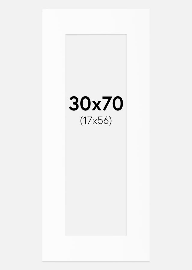 Passepartout Weiß Standard (weißer Kern) 30x70 cm (17x56)