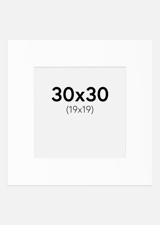Passepartout Weiß Standard (weißer Kern) 30x30 cm (19x19)