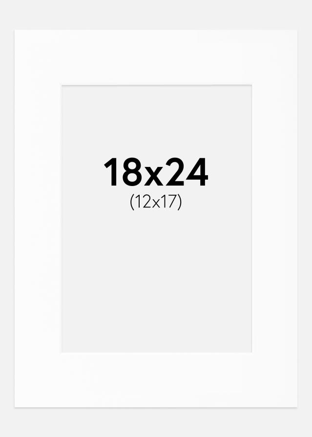 Passepartout Weiß Standard (weißer Kern) 18x24 cm (12x17)