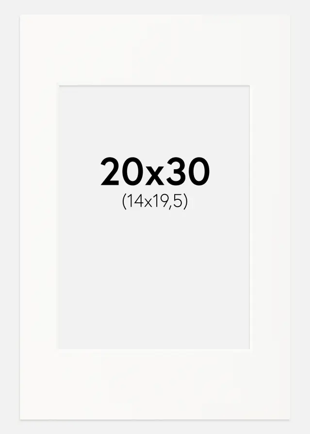 Passepartout Offwhite (weißer Kern) 20x30 cm (14x19,5)