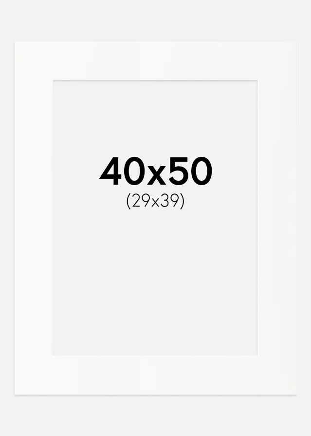 Passepartout Offwhite (weißer Kern) 40x50 cm (29x39)