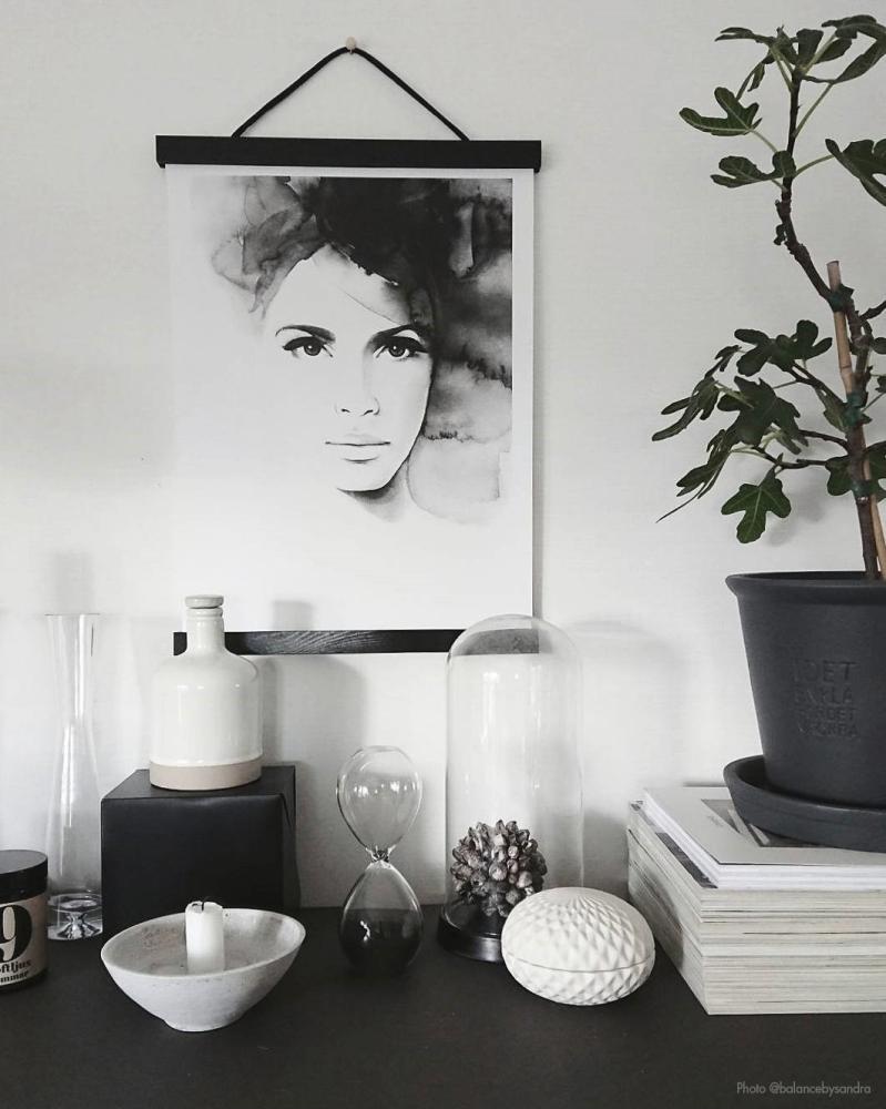 Posteraufhängung Schwarz - 61 cm