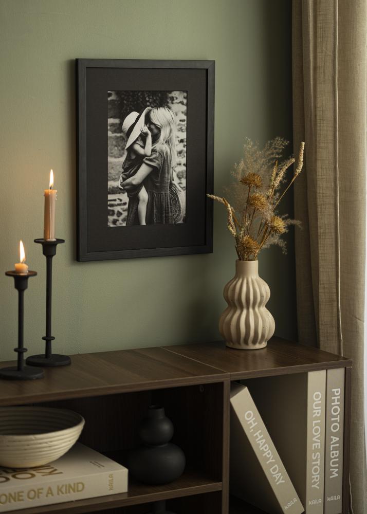 Passepartout Schwarz (schwarzer Kern) 40x40 cm (29x29)