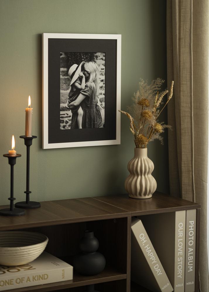 Passepartout Schwarz (schwarzer Kern) 40x40 cm (29x29)