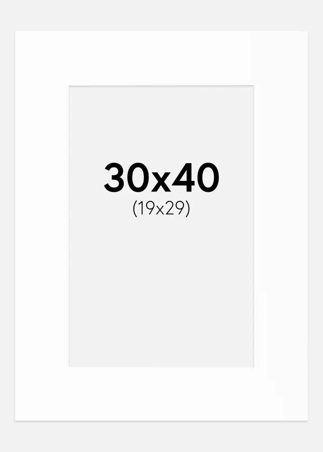 Passepartout Canson Weiß (weißer Kern) 30x40 cm (19x29)