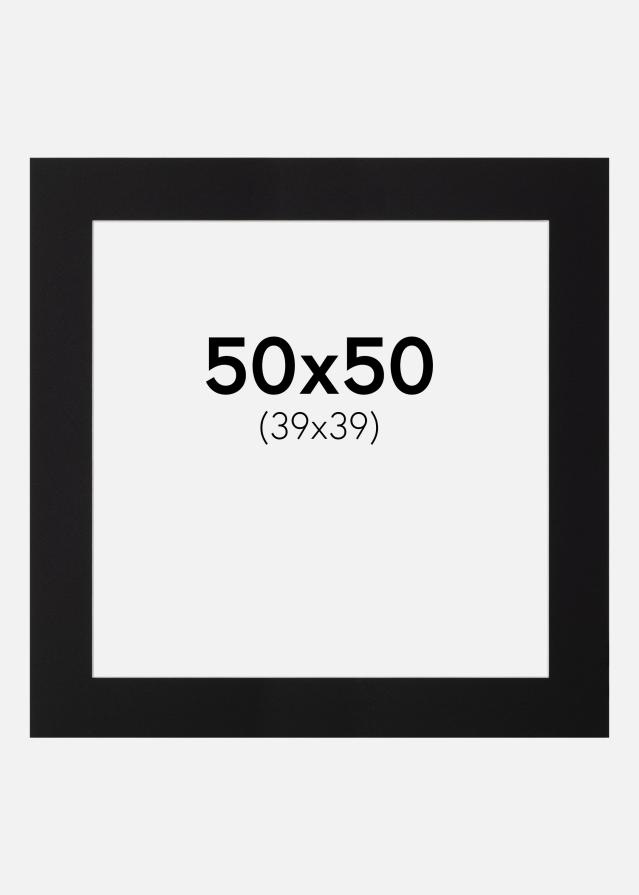 Passepartout Schwarz Standard (weißer Kern) 50x50 cm (39x39)