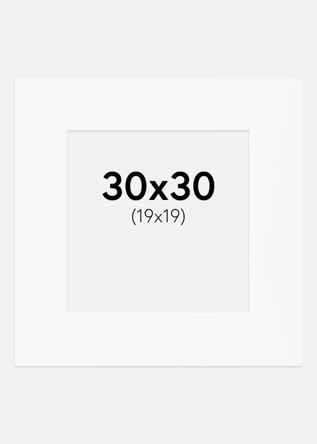 Passepartout Offwhite (weißer Kern) 30x30 cm (19x19)