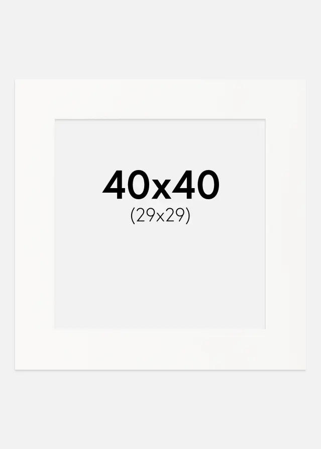 Passepartout Offwhite (weißer Kern) 40x40 cm (29x29)