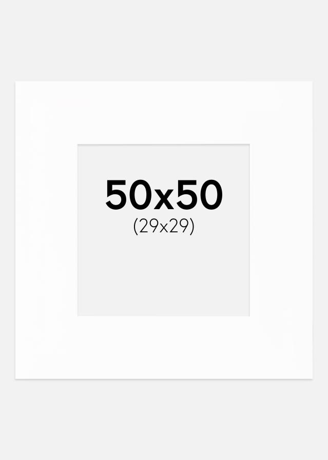 Passepartout XL Weiß (weißer Kern) 50x50 cm (29x29)