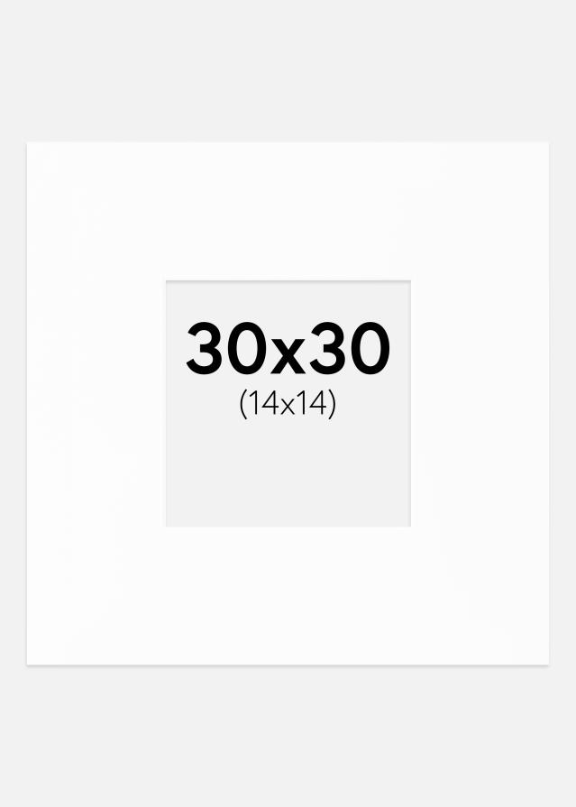 Passepartout XL Weiß (weißer Kern) 30x30 cm (14x14)